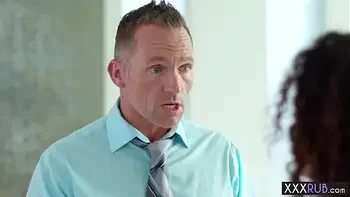 Sexy small tits brunette MILF massage a new client