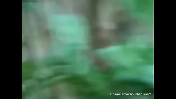 Big tit girlfriend giving a handjob outside by the pool