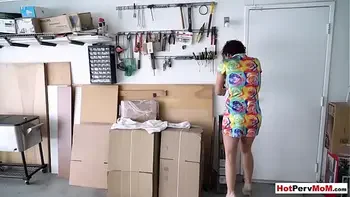 Wild quickie fuck with my hot busty MILF stepmother