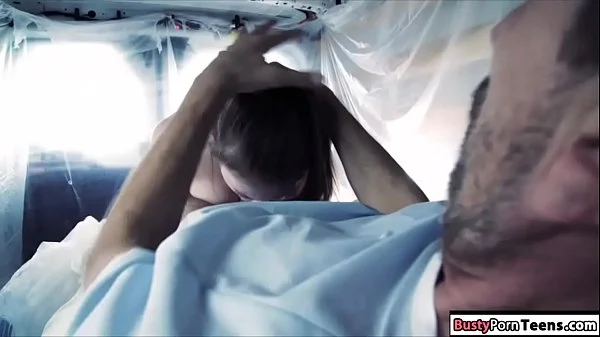 Sexy nurse fucked inside an ambulance