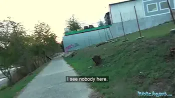 Public Agent Sexy models night time public doggystyle wall fuck