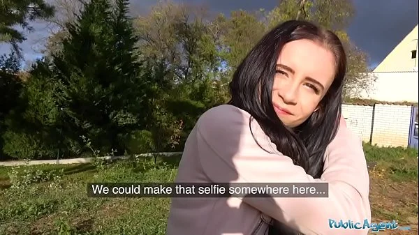 Public Agent Sexy brunette lady fucks and sucks to make ex jealous