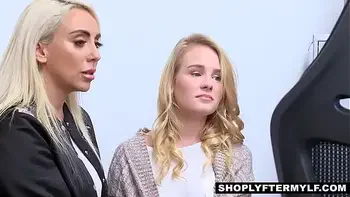 Two blonde hottie shoplifter chick punish fucked