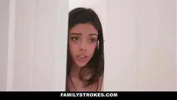 Tiny Latina Teen Stepsister Fucked After Getting Horny Watching Stepbrother