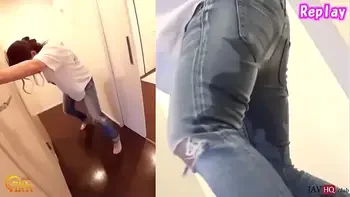 Japanese Pee Desperation and Jeans Wetting