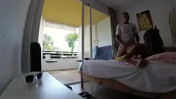 Russian Slut Sasha Bikeyeva fucks hard in a hotel room Mallorca in doggy style, intensively ends with squirt and gets a lot of hot sperm on her beautiful face