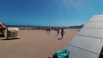 TRAVEL NUDE - Public beach shower with Russian Girl Sasha Bikeyeva Gran Canaria Maspalomas