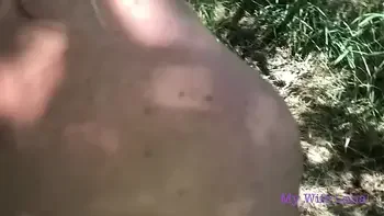 While we are returning from the sea Luna stops to pee, but I can't resist and I fuck her ass filling with cum