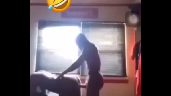 African guy bangs on his girl roughly,After eating pizza