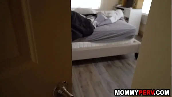 Stepson creeps to blindfolded stepmom's bed to get blowjob
