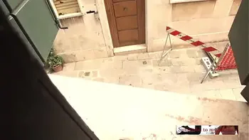 Naughty orgasm at windows in Venice Italy strangers walking around