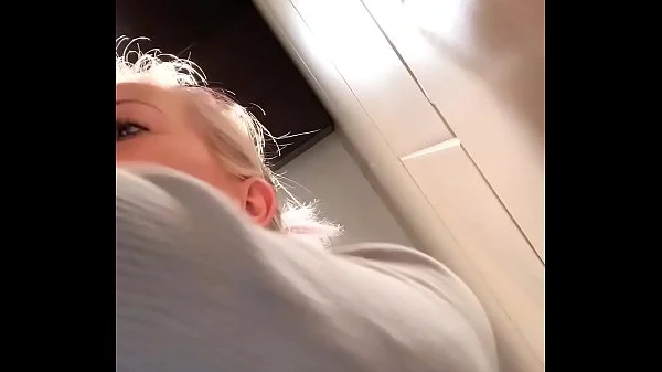 Horny in the restaurant! Fingered on the toilet to orgasm