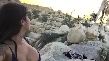 felicity feline rides motorcycle to joshua tree and plays outside