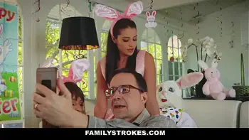 StepUncle dressed as Bunny fucks StepNiece