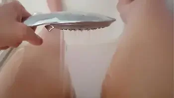 Super hot virgin teen cleaning and masturbation in the shower