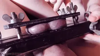 Extreme Ball Squeezing Agony POV, Slapping & Cock Teasing With Ball Crusher - Amateur Femdom CBT & Homemade BDSM