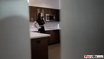 Brunette Italian stepmother has a sex addiction problem