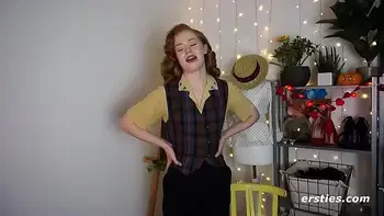 Sweet English Redhead Gets Off In Red Nightie