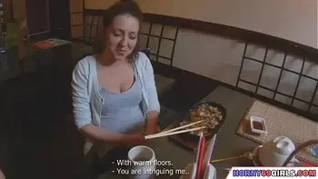 fucking a strange girl at the restaurant's bathroom