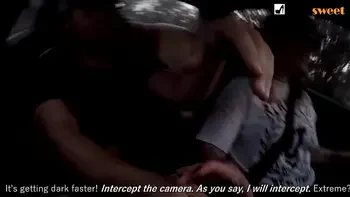 Girl jerks off a guy and masturbates herself while driving in public (talk)