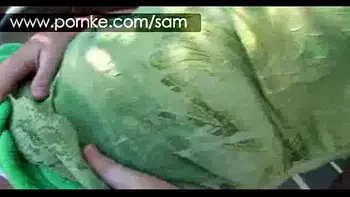 Watch this chic playing around in underwear