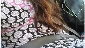 Public Car Play Makes Me Excited! Hairy Pussy Thick Thighs Slut In Passenger Seat Flashes