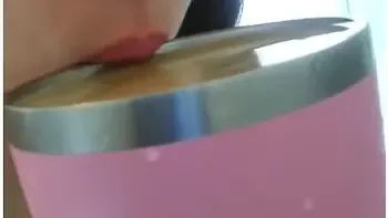 Nudist Crazy White Girl Only Fans Cam Slut Drinks Morning Coffee Lunatic