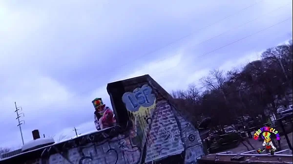 Fucking this gothic chick on the roof