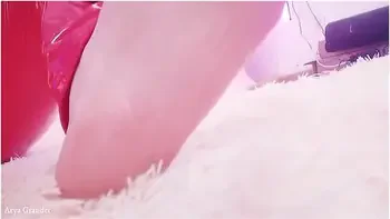 Arya Grander In Do You Love Fetish Clothes As I Do? Red Pvc Catsuit And Corset Fetisch + Foot Fetish A Little