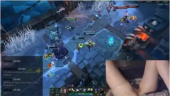 Girl Plays League Of Legends With Vibrator Slowly Massaging Her Clit With Gamer Girl