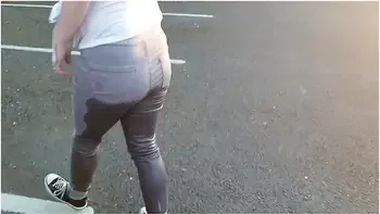 Alice - Very Public Wetting Outside Closed Public Toilets! Pee Accident!