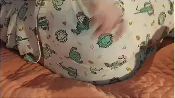 Cute Lazy Girl Wets Her Pyjamas Watching Tv Lying On Her Tummy!