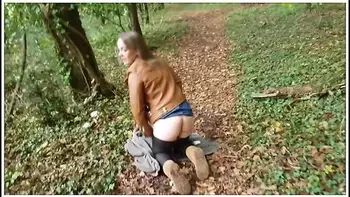 Public Doggystyle & Cum Gargle On Woodland Path