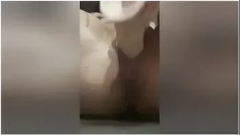 Thick Asian Teen With Hairy Pussy Masturbates In Shower With Shower Dildo