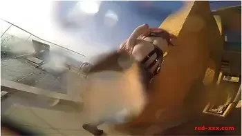 Sexy Mature Red Xxx Masturbates Outside By The Pool