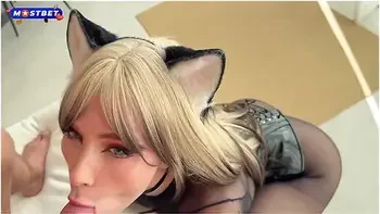 Naughty Neko In Stockings And High Heels Rough Fucks Hard In All Holes & Swallows Cum - Sweetie Fox