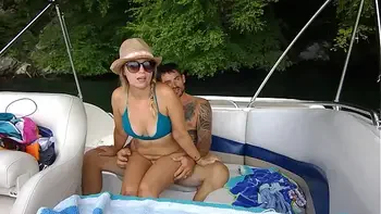 Hot sex on our boat. Almost caught