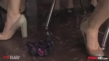 Sexy Charlotte Vale pees herself then gets pissed on