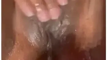 Playing W/ Rubbing With My Pierced Wet Clit Super Horny Ebony And Squirting!