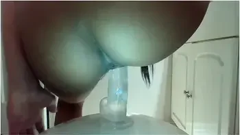 Bored Ebony Teen 18+ Fucks A Toilet Hard