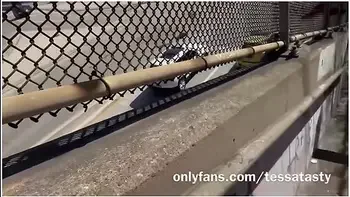 Tessa Tasty Squirts On A City Bridge