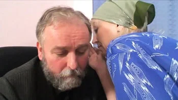 Boss Fucks Young Blonde Secretary While Old Cleaning Lady Helps