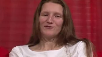 German amateur brunette masturbates with dildo in front of camera