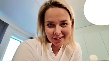 Blonde Step Mom Gives Teen Blowjob After Homework in HD POV