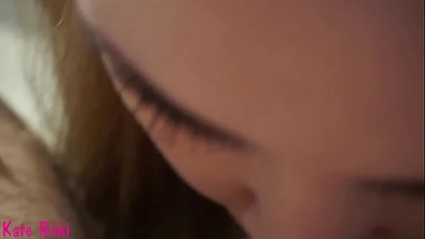 Blowjob close-up. Creampie in mouth.