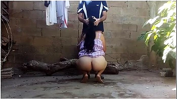 Kissing And Blowjob With My Old Lady In The Backyard, Without Fear Of The Neighbors Seeing Us