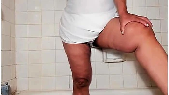 Mature Woman With Very Hairy Pussy Pissing Peeing A Lot