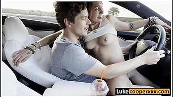 Bailey Base In Hot Amateur Eighteen Year Old Fucks In Car