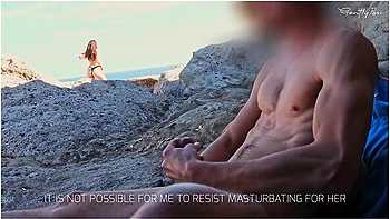 Handjob Slut Beach: Dickflash For A Slutty Little Bitch And She Cant Resist To Make Me Cum