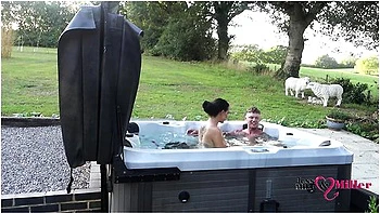 Passionate Outdoor Sex In Hot Tub On Naughty Weekend Away